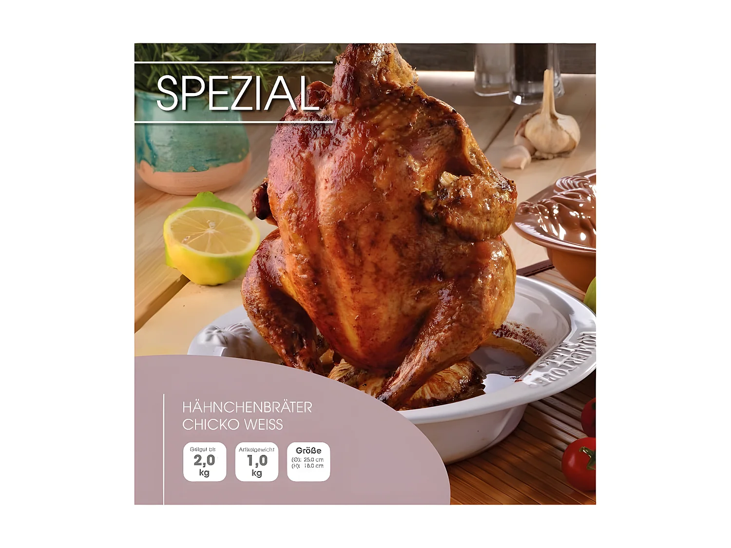 Romertopf Rotissoire à volailles blanc - 125 04