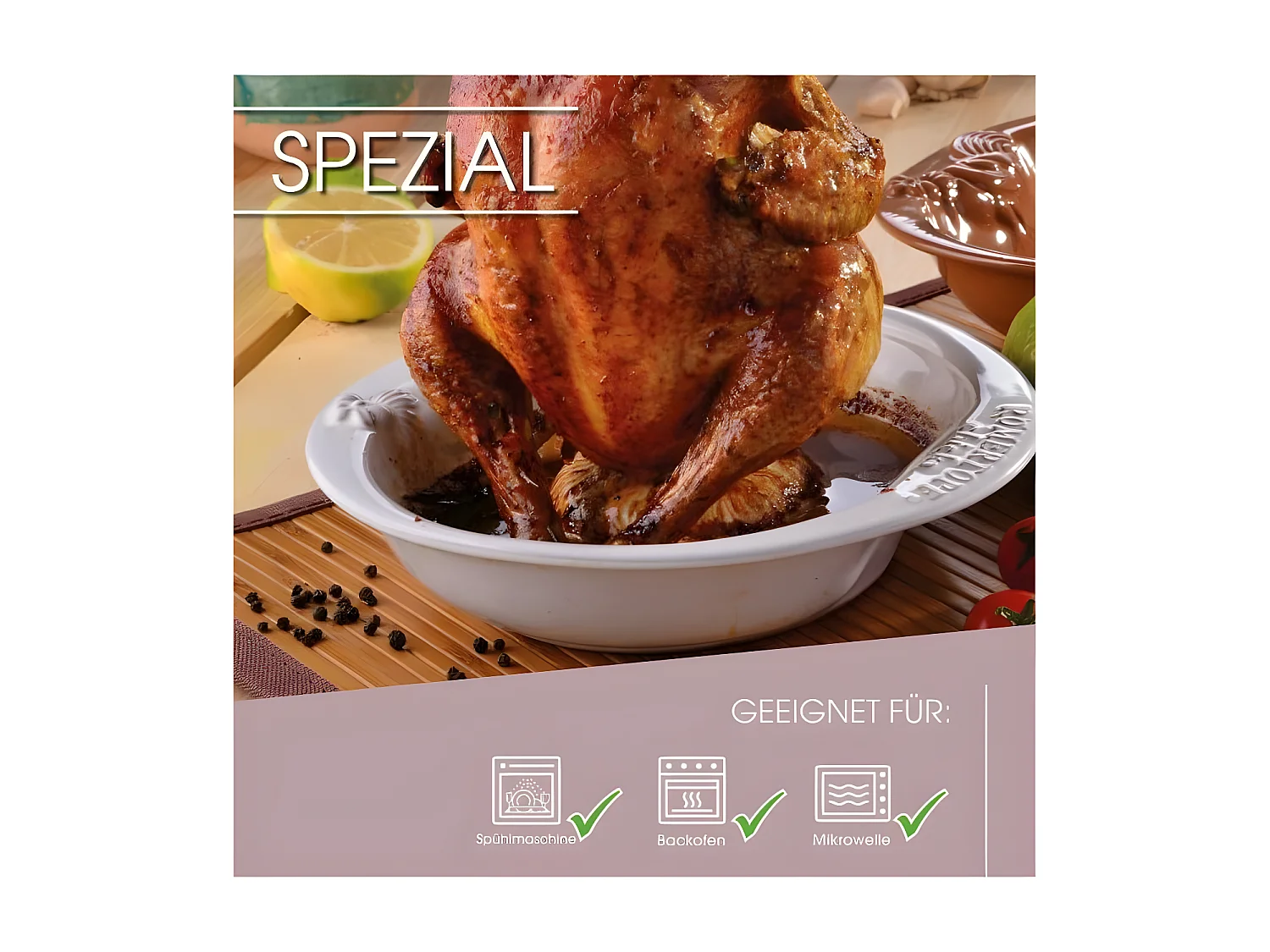 Romertopf Rotissoire à volailles blanc - 125 04