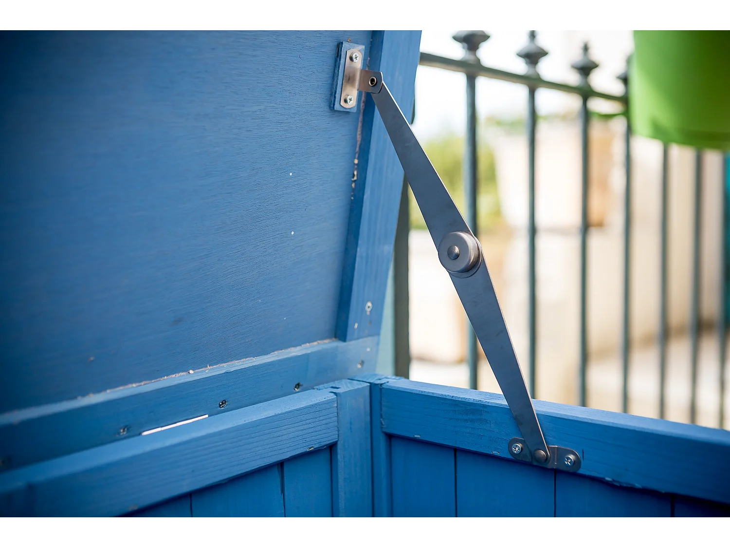 Habrita Coffre de rangement lasuré bleu - box1355