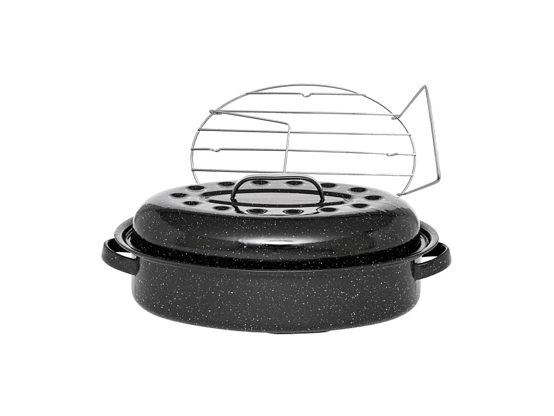 Warmcook Cocotte ovale en acier carbon 33x20cm + grille - 6106+2007