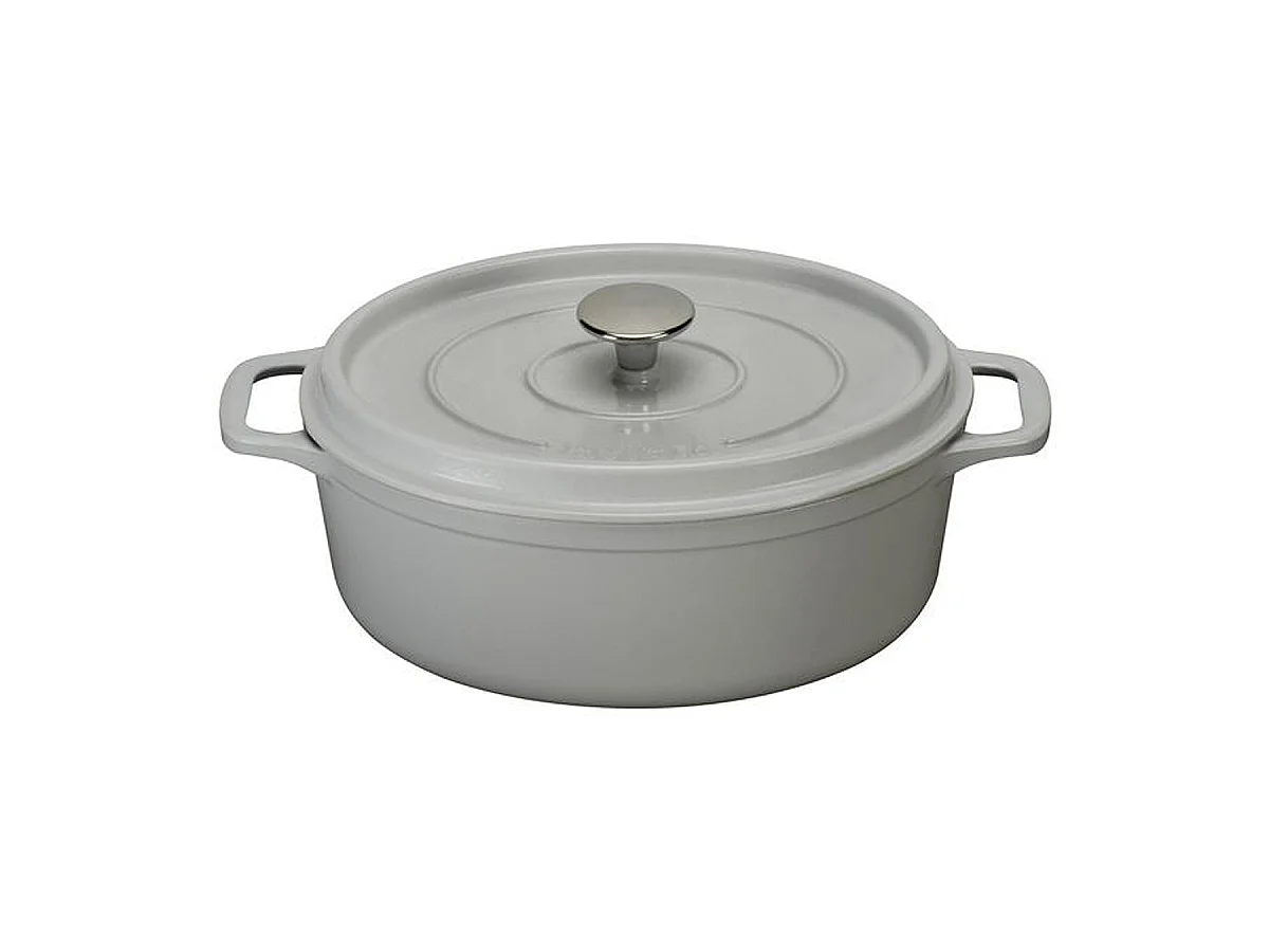 Invicta Cocotte ovale en fonte émaillée 31cm gris - 403312