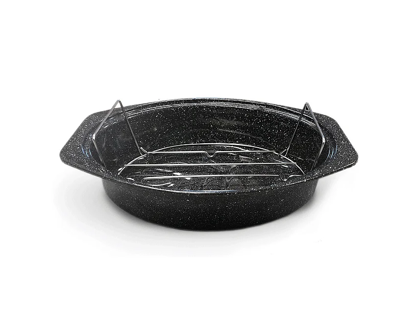 Warmcook Cocotte ovale en acier carbon 38x26cm + grille - 0508+2006