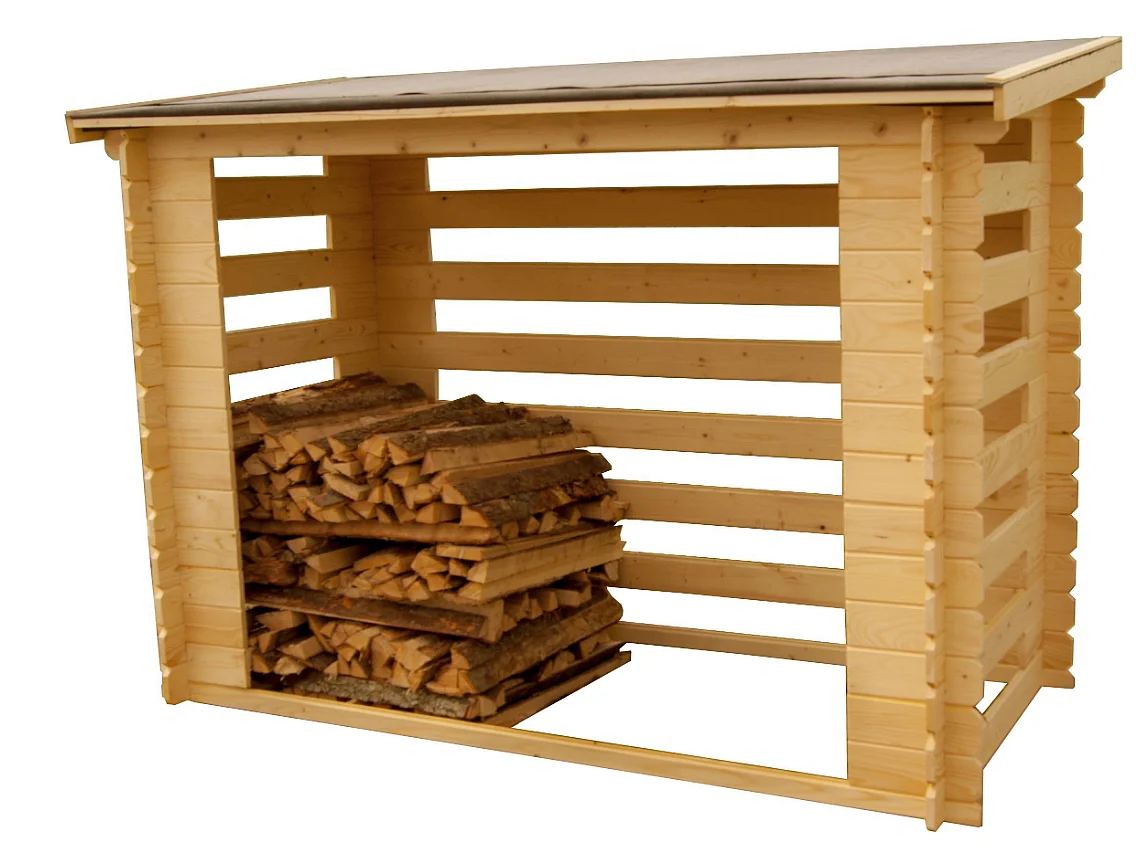 Habrita Abri range-bûches fermé et esthétique 1.90 m² avec structure de bois - rb2311