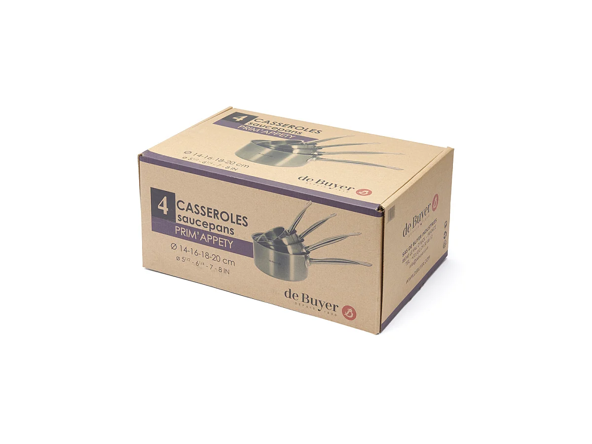 De Buyer Série de 4 casseroles 14/16/18/20cm - 3501.04