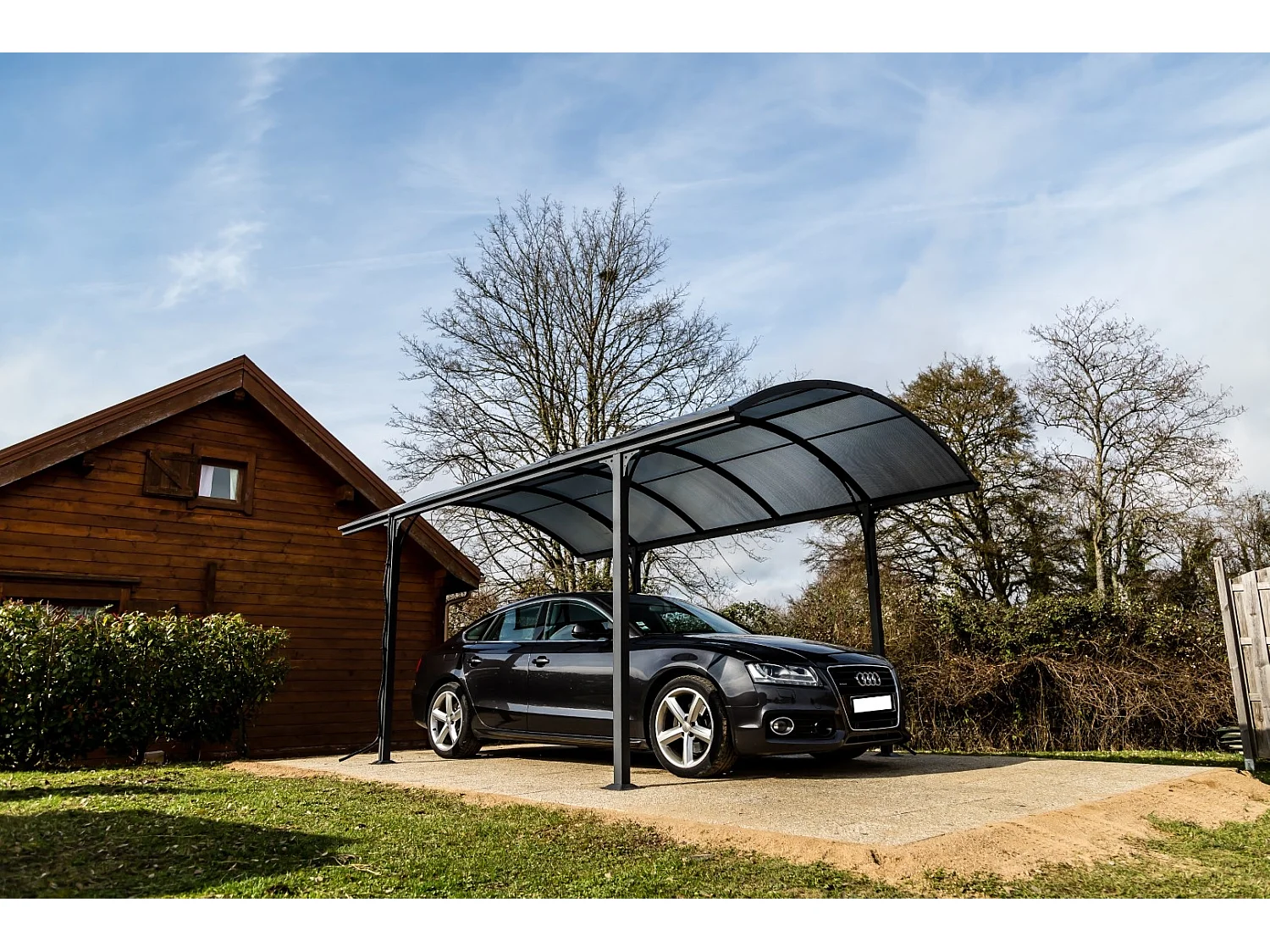 Habrita Carport 14.62 m2 gris anthracite - CAR 3048 ALRP