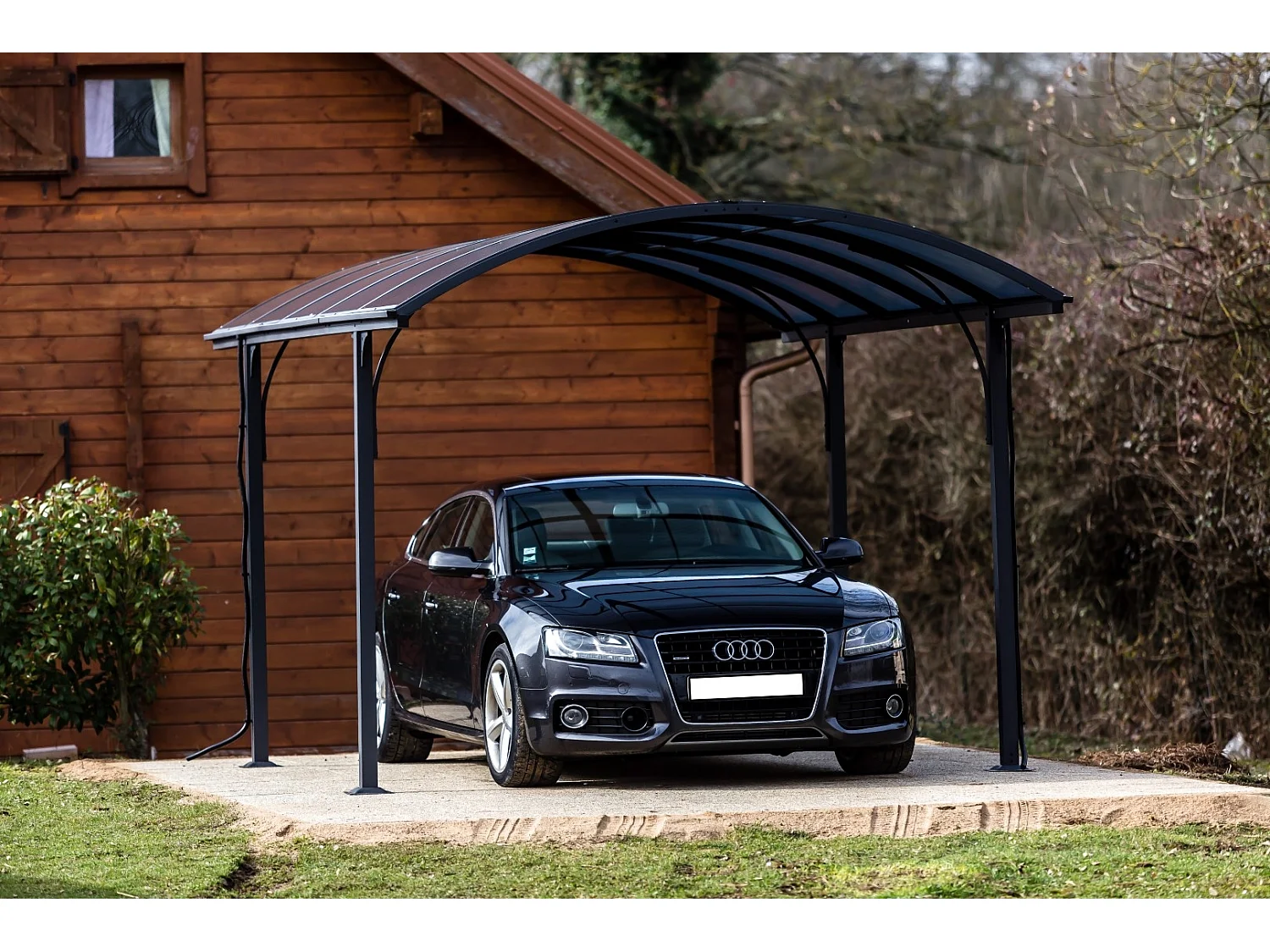 Habrita Carport 14.62 m2 gris anthracite - CAR 3048 ALRP