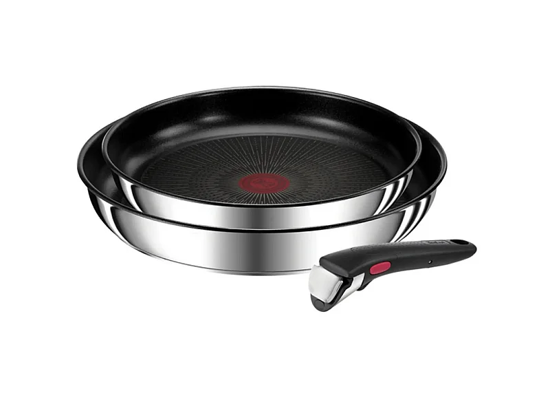 Tefal Lot de 2 poêles 22/26cm inox + poignée - L9739002