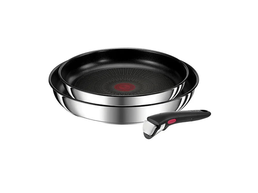 Tefal Lot de 2 poêles 22/26cm inox + poignée - L9739002