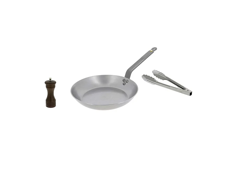 De Buyer Box poêle 26 cm + moulin poivre + pince - 5610.03