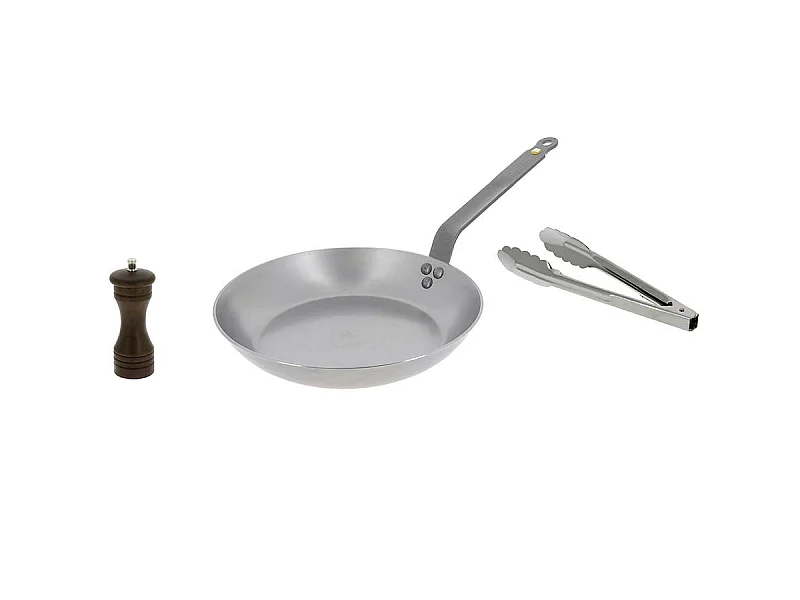 De Buyer Box poêle 26 cm + moulin poivre + pince - 5610.03