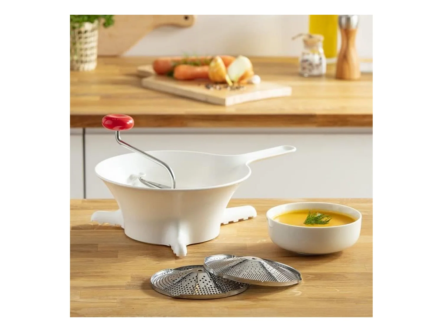 MOULINEX Große Gemüsemühle, 2 Edelstahlgitter