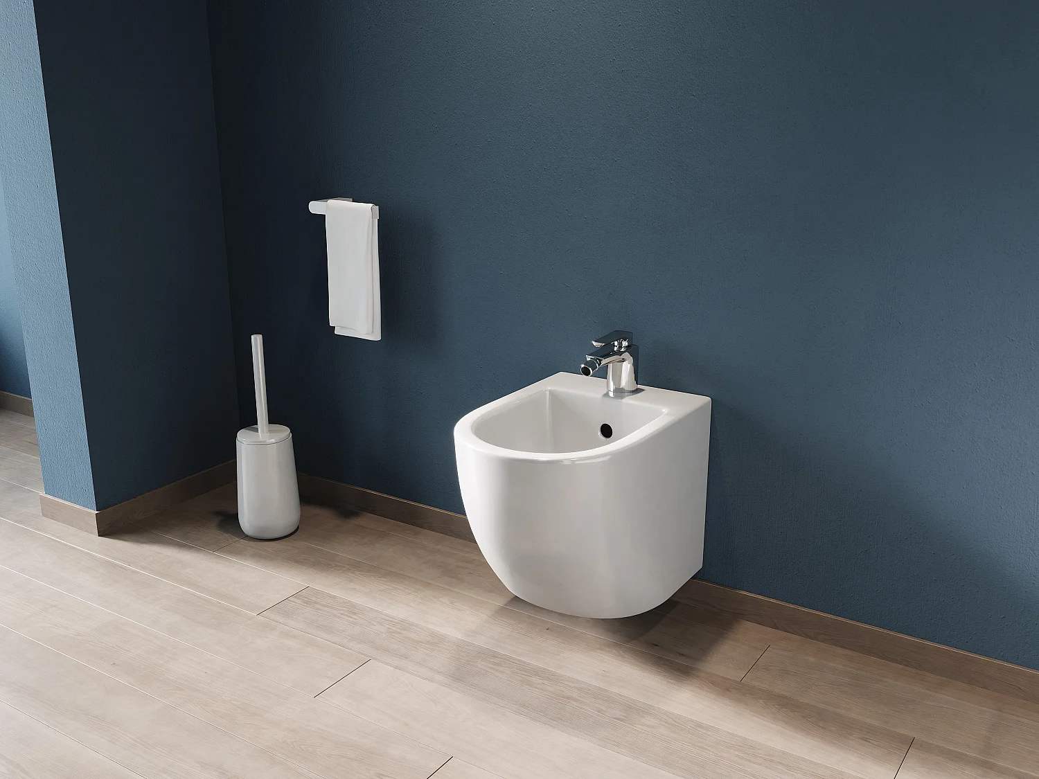 Pack bidet blanc en céramique avec bâti-support - AMARUM