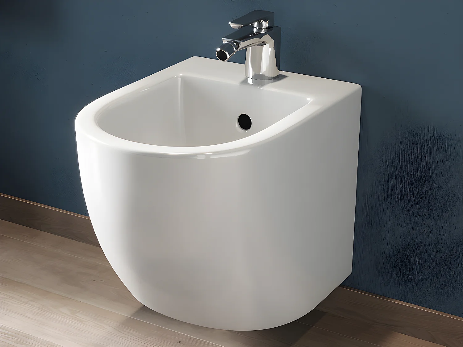 Pack bidet blanc en céramique avec bâti-support - AMARUM