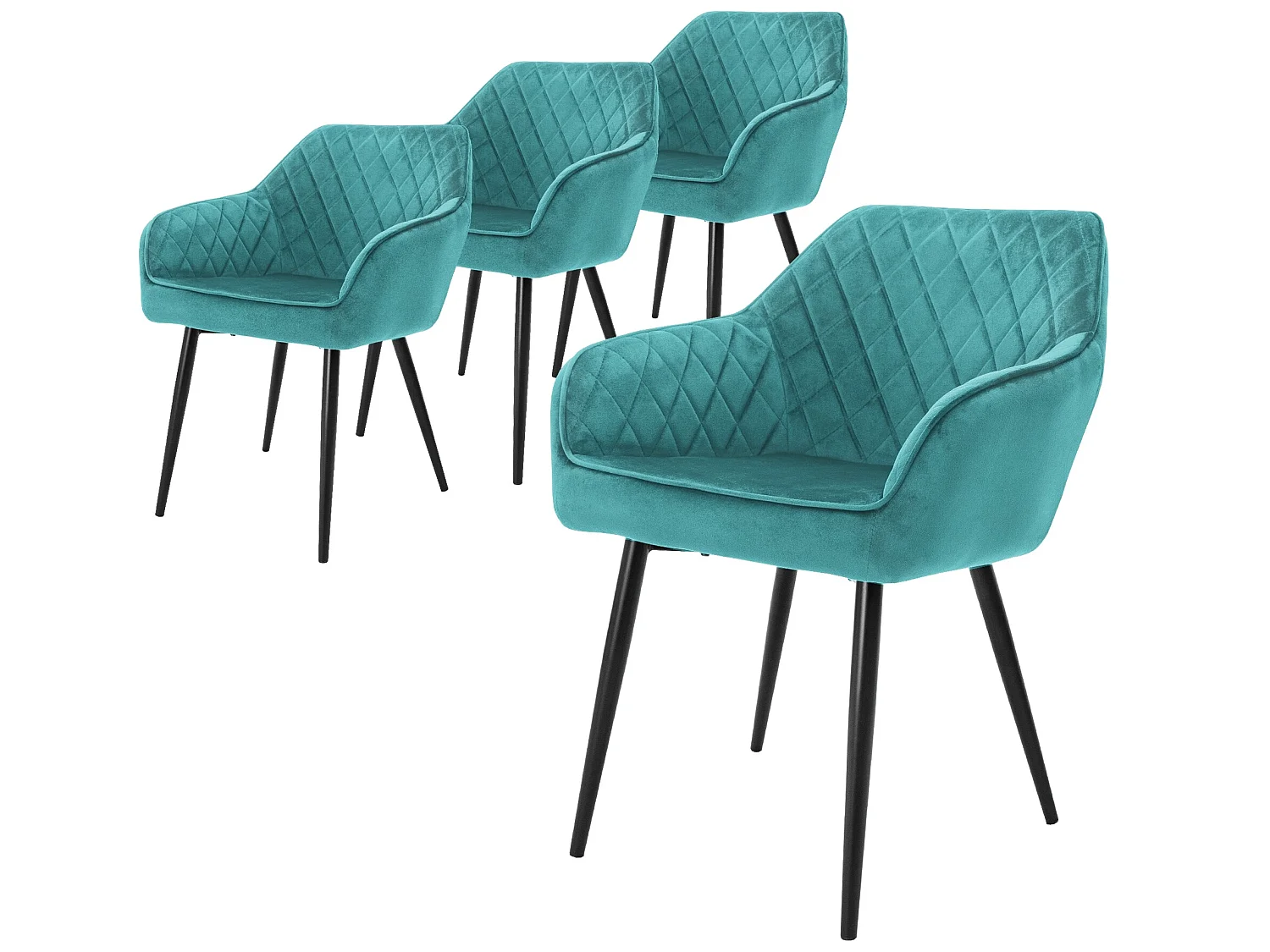 Juego de 4 Sillas de Comedor Sillas de Salón Silla de Cocina Silla Tapizada de T