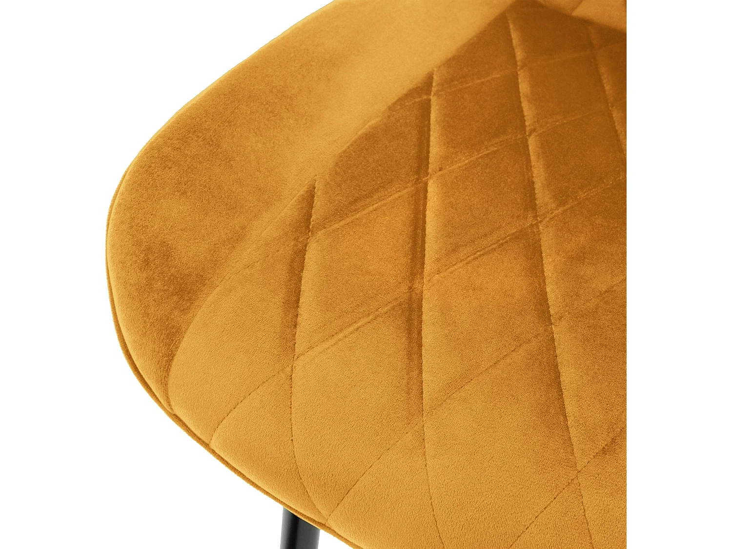 Set de 4 chaises de salle à manger rembourrée en velours ocre fauteuils moderne