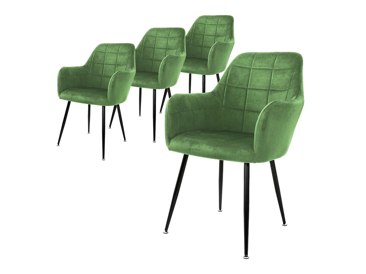 Set 4x  chaises, chaises de salle à manger, chaises de salon, chaise rembourrée, chaise de cuisine, velours