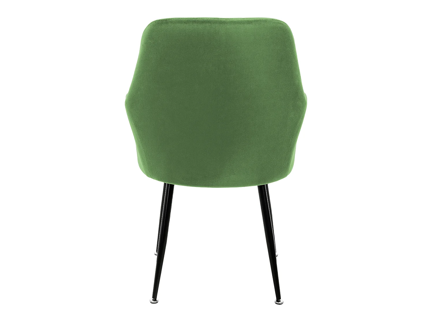 Lot de 4 chaises de salle à manger vert sauge assise dossier et accoudoirs ergonomiques revêtement en velours doux pieds noir en acier style moderne
