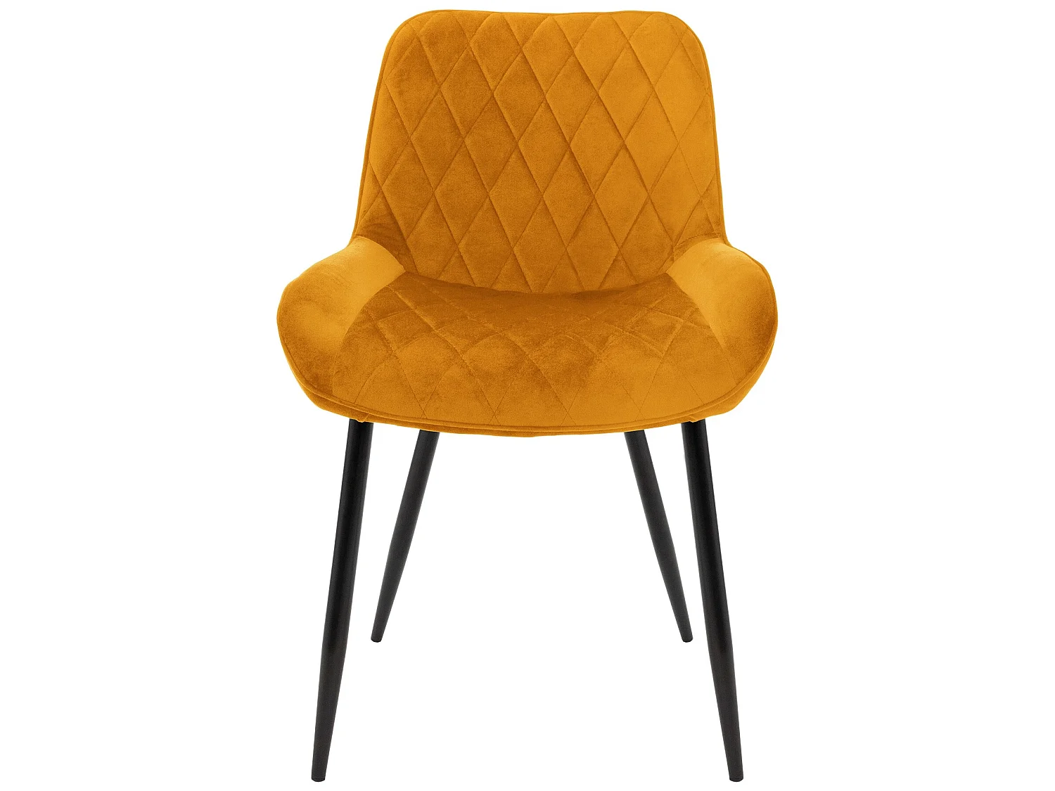 Set di 2 sedie da pranzo con schienale e braccioli giallo in velluto ML Design