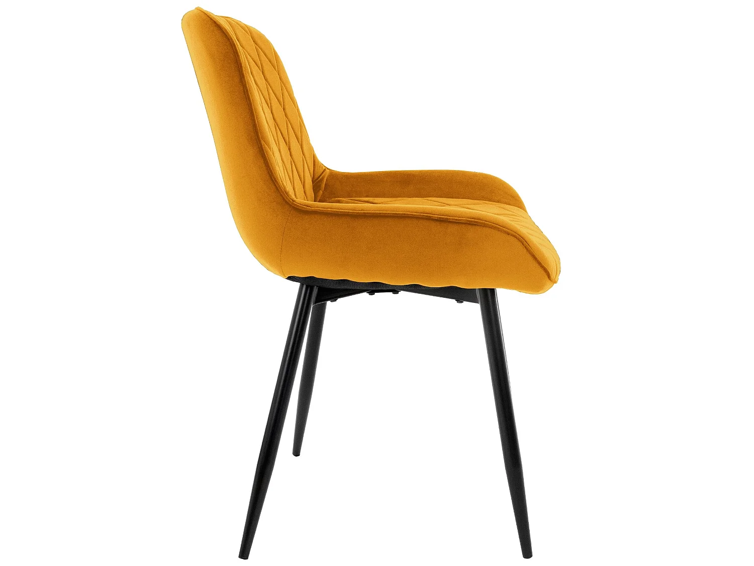 Set di 2 sedie da pranzo con schienale e braccioli giallo in velluto ML Design