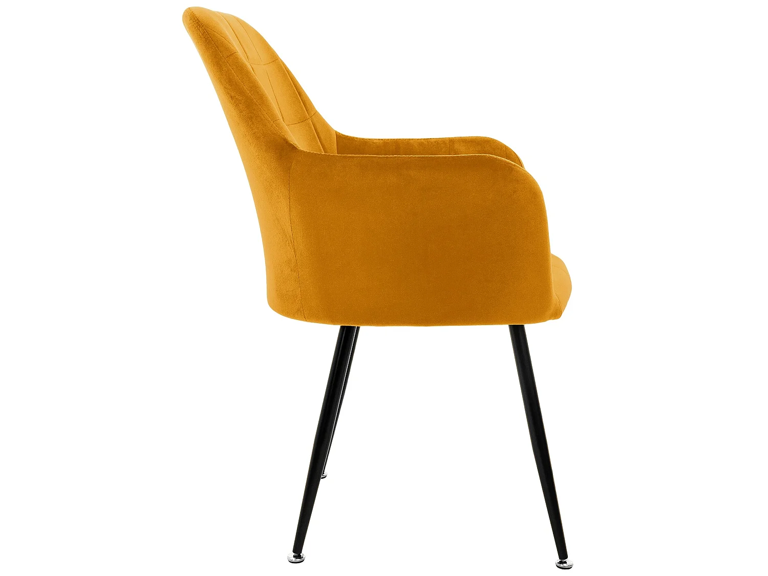 Set 4x chaises de salle à manger rembourré velours ocre fauteuils retro/moderne