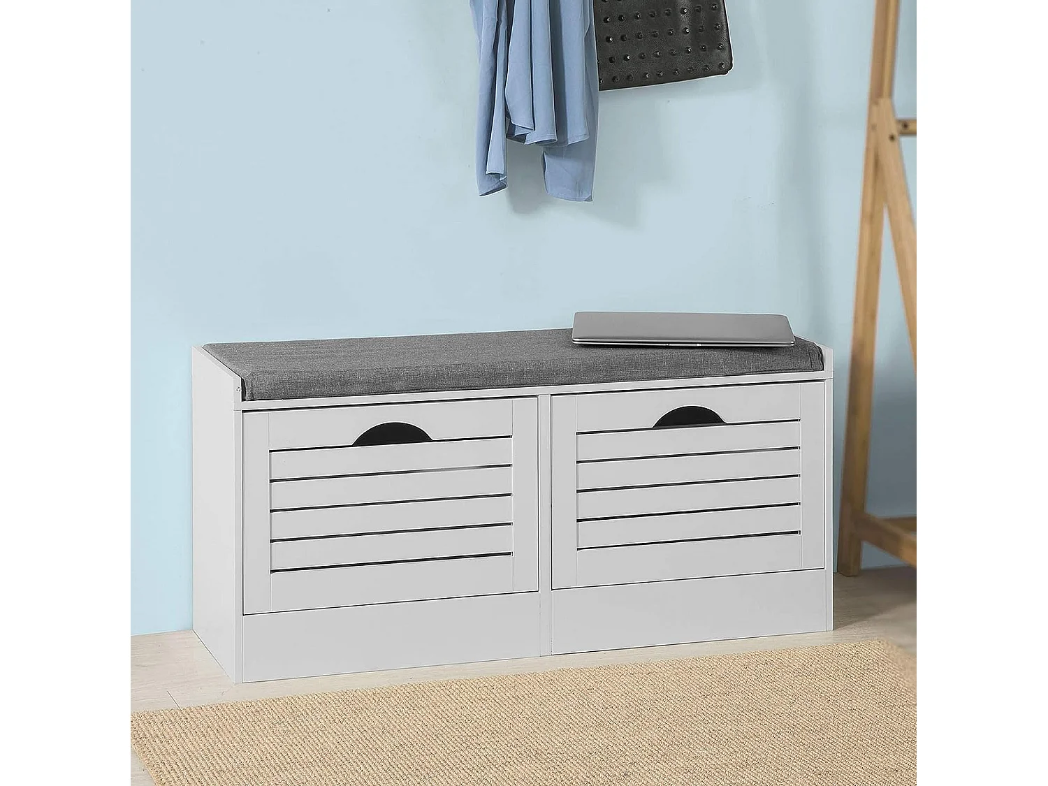 SoBuy Scarpiera salvaspazio Slim, portascarpe salvaspazio Regolabili, L97*P28*A46 cm, Bianco, FSR62-W