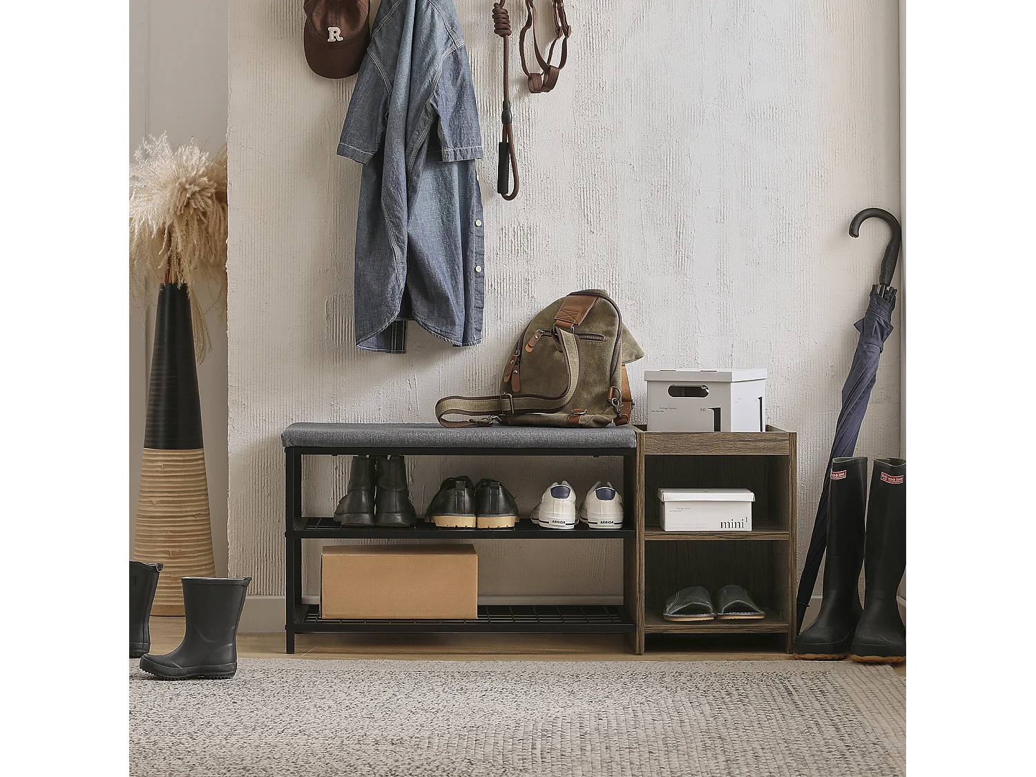 Schuhregal FSR113-N 101 x 44 x 32 cm Braun