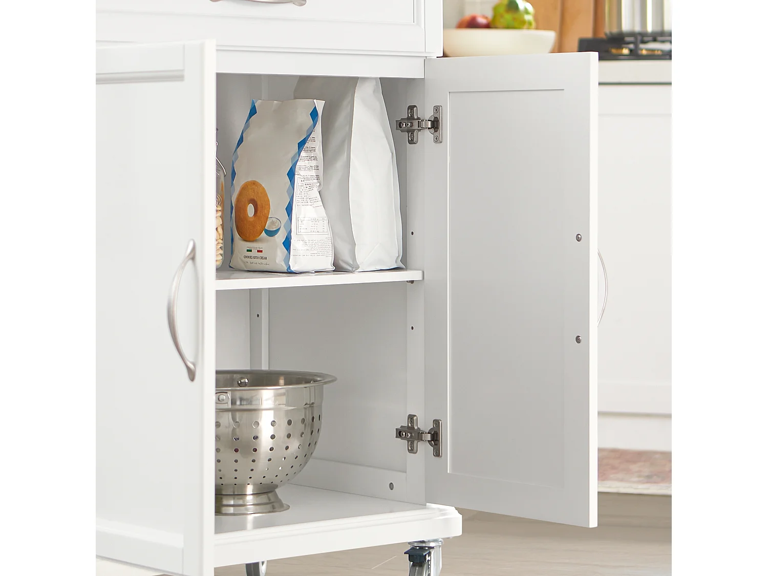 Luxus-Carrito de Cocina con Piso, Estantería de Cocina, Carrito de Servir de Bambú L66xP46xA91cm, FKW13-WN SoBuy ES