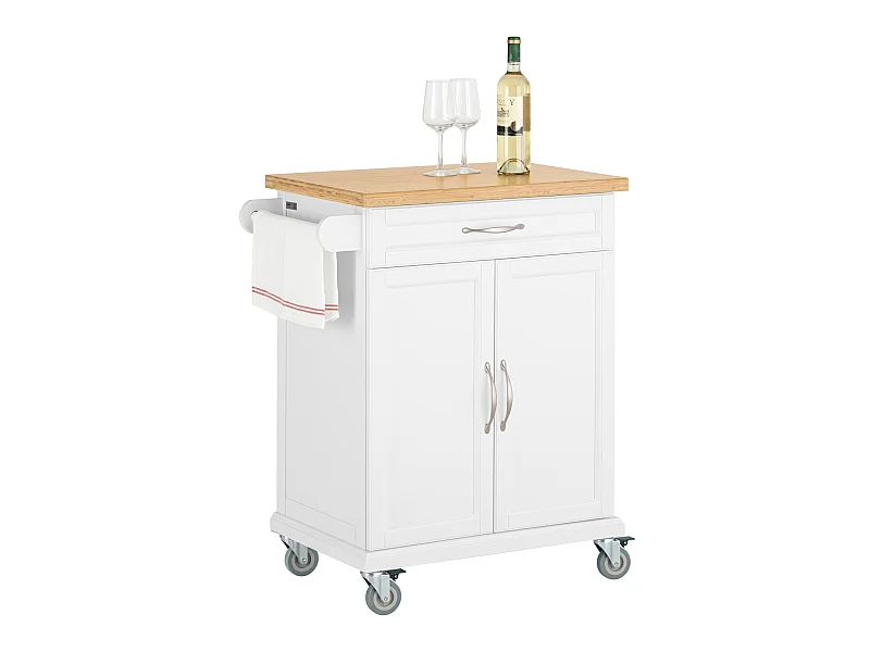 Luxus-Carrito de Cocina con Piso, Estantería de Cocina, Carrito de Servir de Bambú L66xP46xA91cm, FKW13-WN SoBuy ES