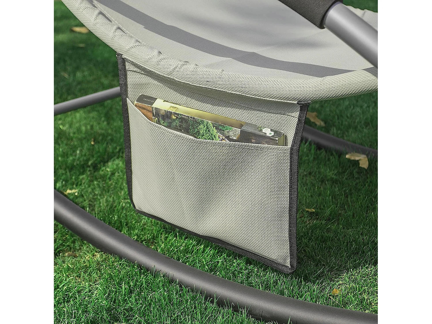 Set de 2 mecedoras,Jardín Mecedora con reposapiés, Hamaca de jardín, Tumbona ergonómica, Beige, OGS28-MIx2 SoBuy ES