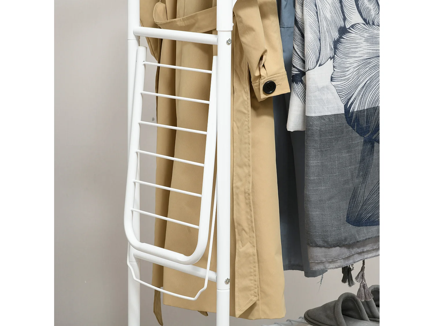 Tendedero de ropa blanco 153x43.7x171 cm HOMCOM