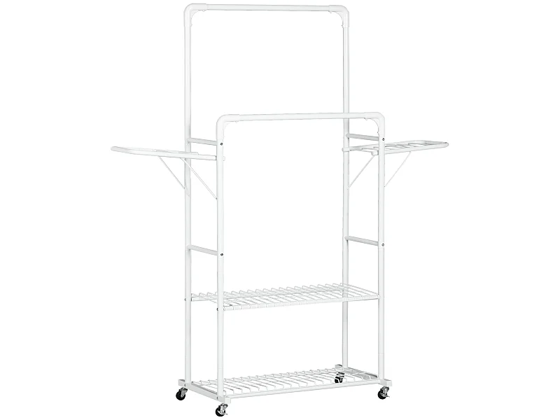 Tendedero de ropa blanco 153x43.7x171 cm HOMCOM