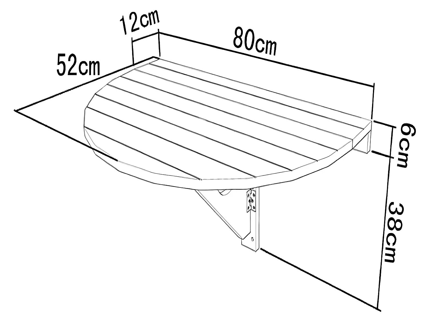 Table Murale Rabattable Table de Cuisine Pliante Table à Rabat Pour Enfant Pliable Blanc, FWT10-W