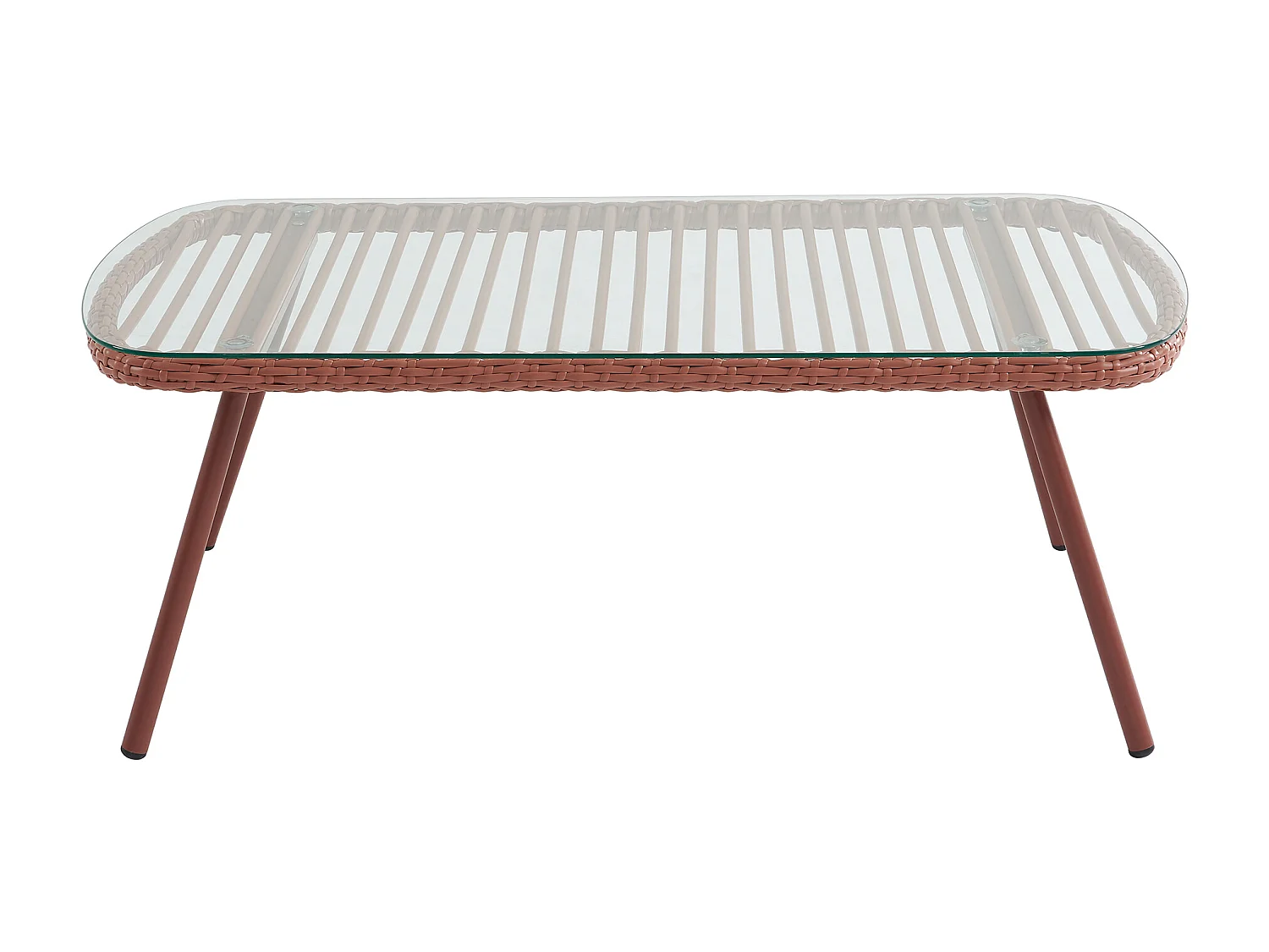 Flätad konstrotting trädgårdssoffbord - Terracotta - LOUSINI från MYLIA