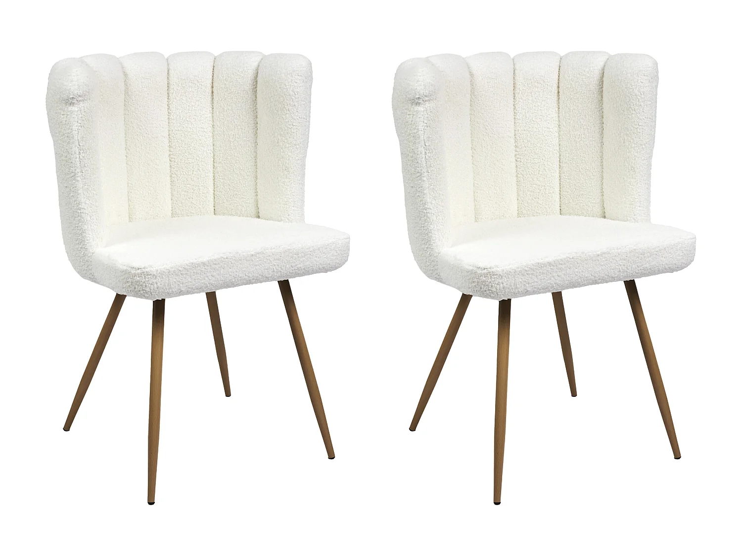 Chaise Ariel Bouclette Blanc - Lot De 2 Blanc, Noir