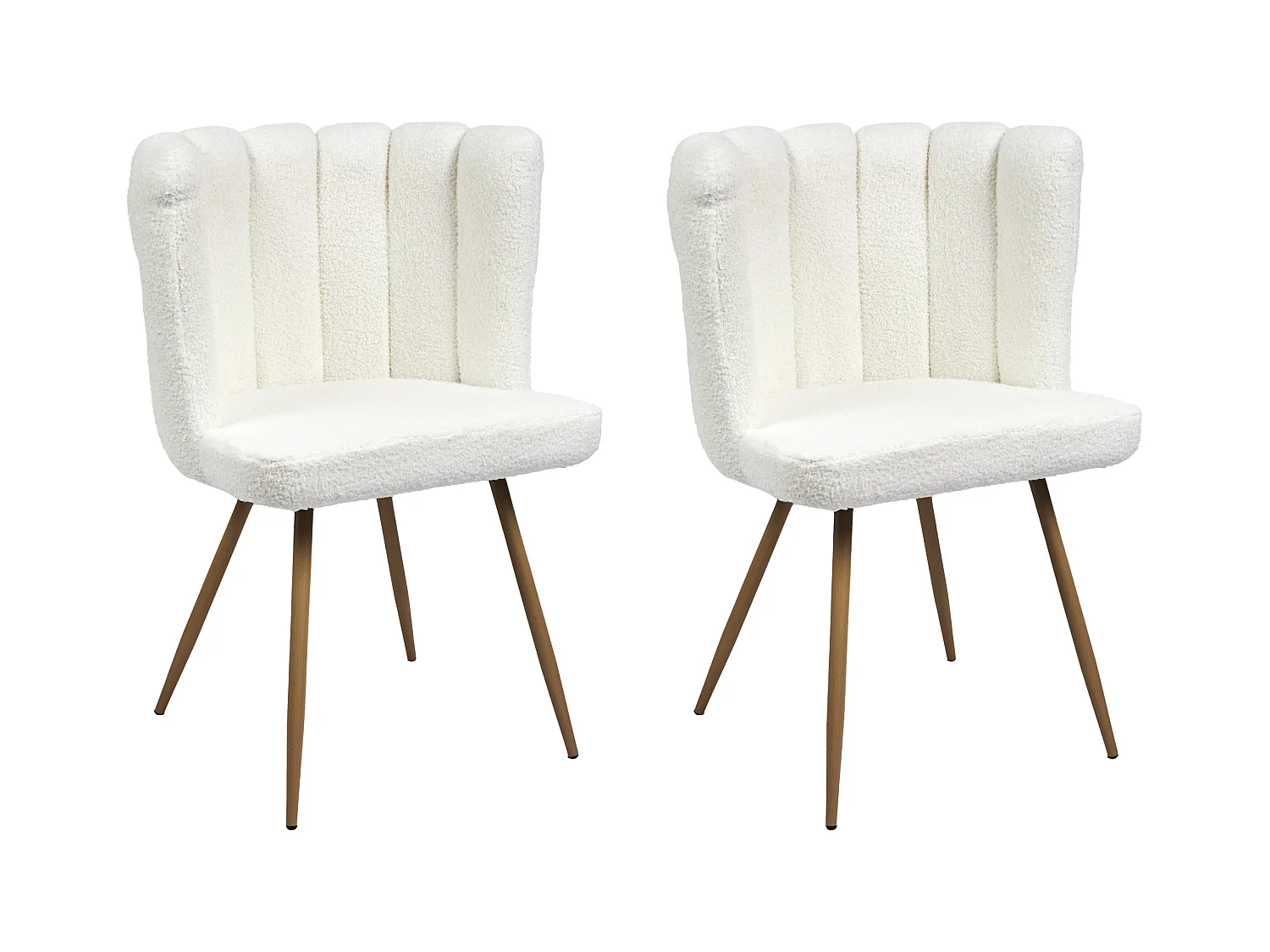 Chaise Ariel Bouclette Blanc - Lot De 2 Blanc, Noir