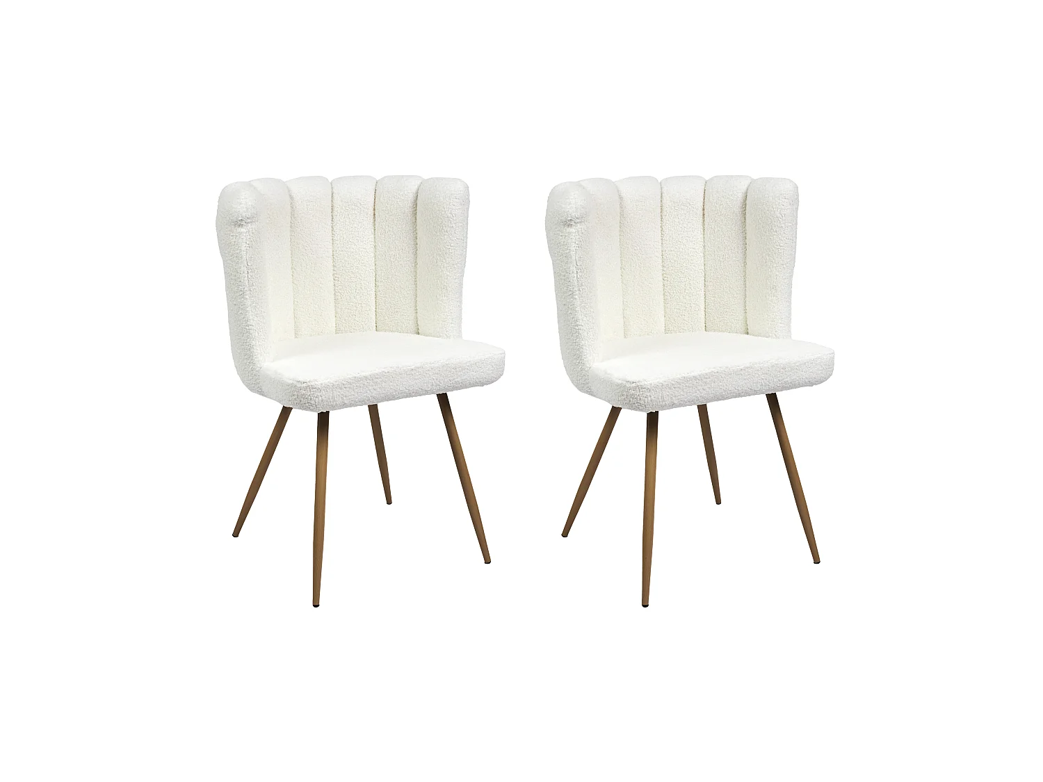 Lot de 2 Chaises - HOME DECO FACTORY - Ariel - Velours - Blanc et Noir