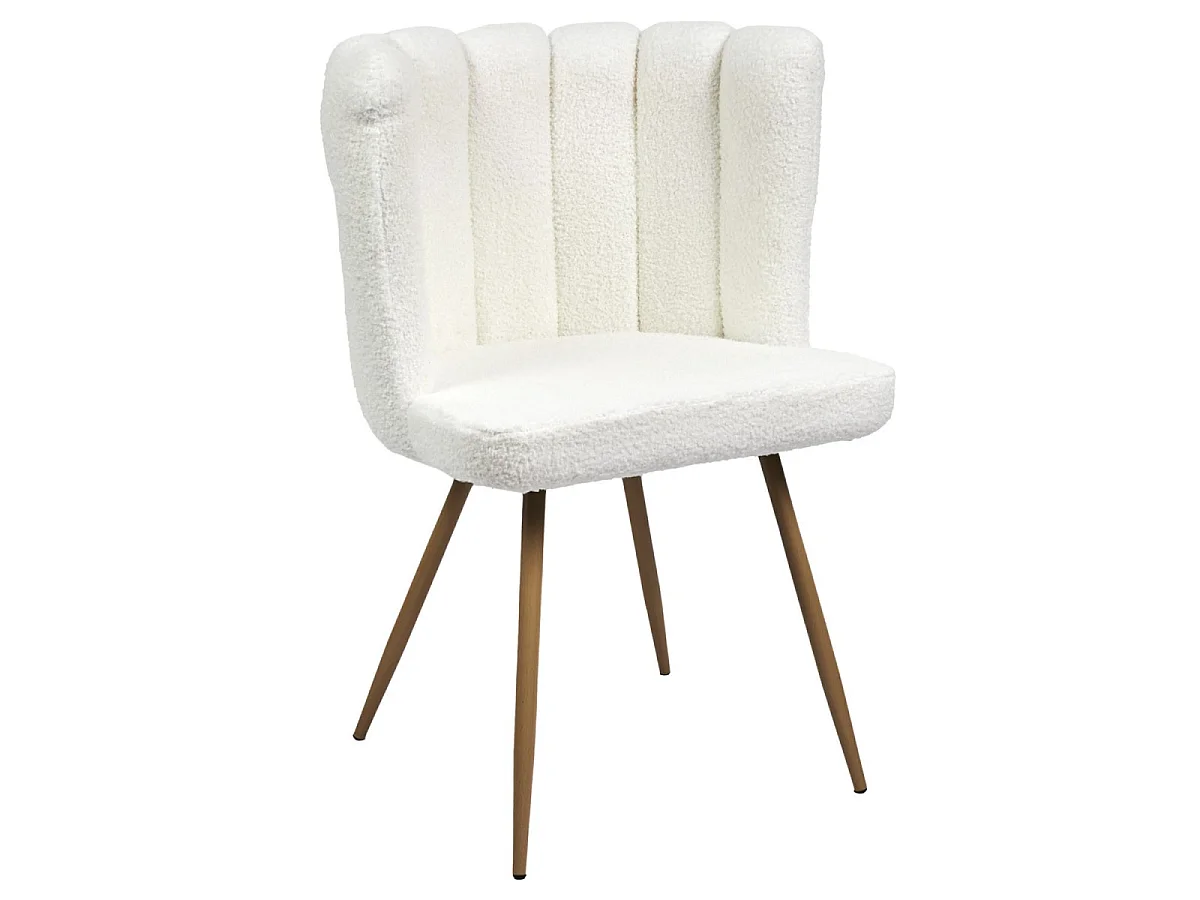 Lot de 2 Chaises - HOME DECO FACTORY - Ariel - Velours - Blanc et Noir