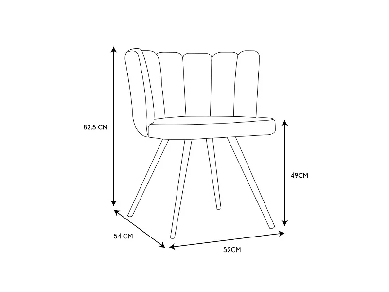 Lot de 2 Chaises - HOME DECO FACTORY - Ariel - Velours - Blanc et Noir