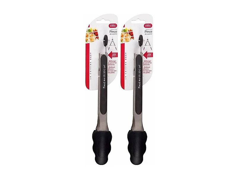 Pince de cuisine en silicone coloré (Lot de 2)