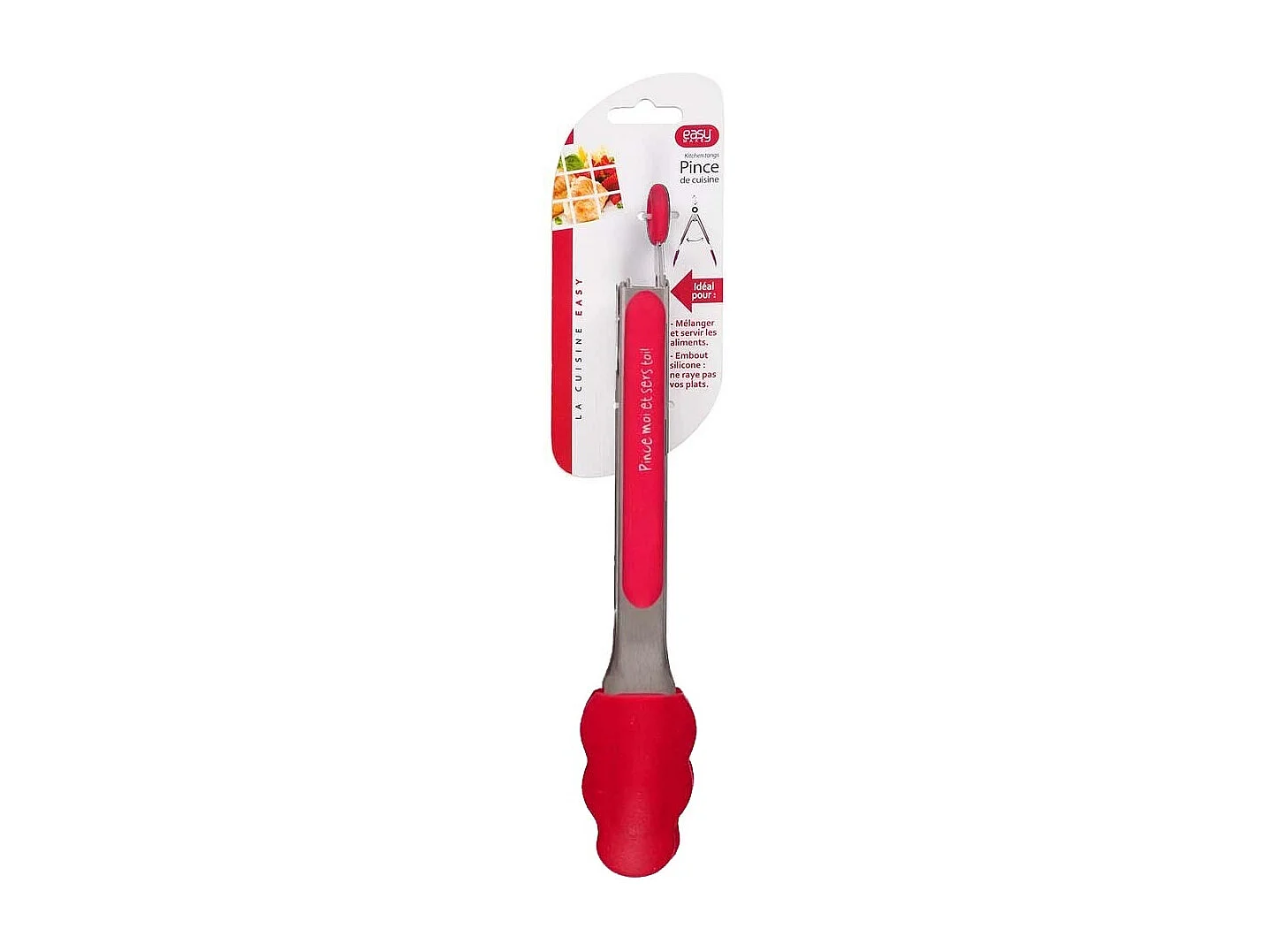 Pince de cuisine en silicone coloré (Lot de 2)