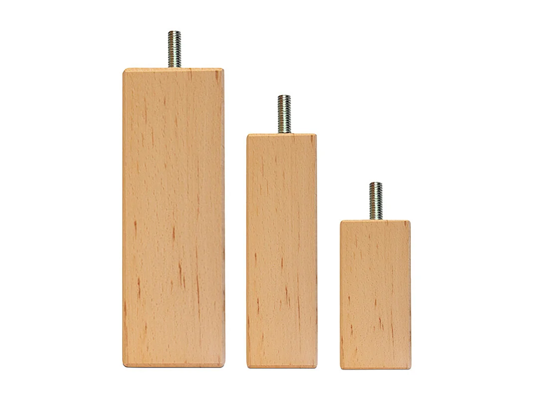 BELLECOUR LITERIE | Pied de lit carré en bois Hauteur 10 cm (vendu à l'unité)