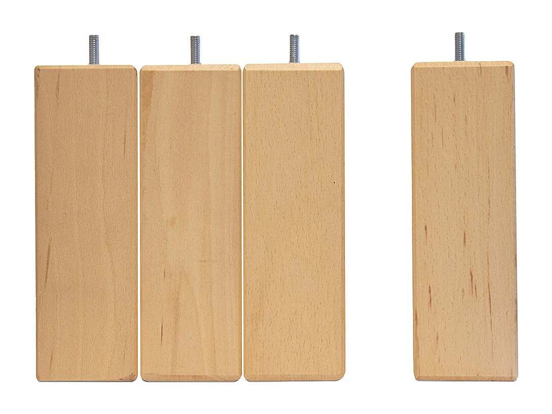 BELLECOUR LITERIE | Jeu de pieds de lit carrés en bois Hauteur 20 cm (lot de 4)