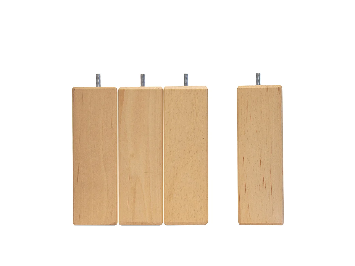 BELLECOUR LITERIE | Pied de lit carré en bois Noir Hauteur 10 cm (vendu à l'unité)
