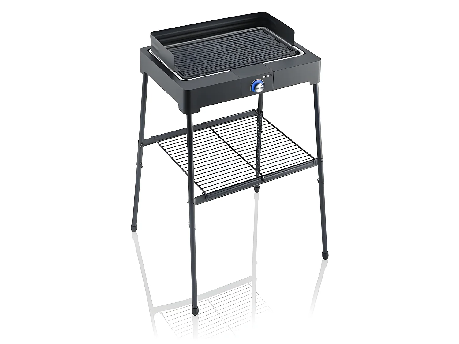 Elektryczny grill stojący 2200W czarny - Ruszt z aluminium odlewanego - PG8568