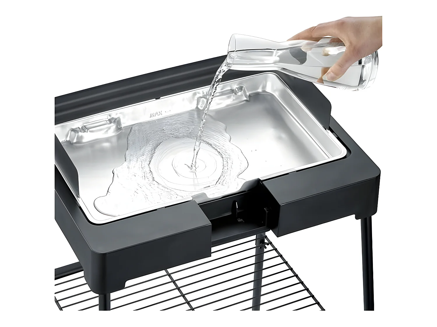 Elektryczny grill stojący 2200W czarny - Ruszt z aluminium odlewanego - PG8568