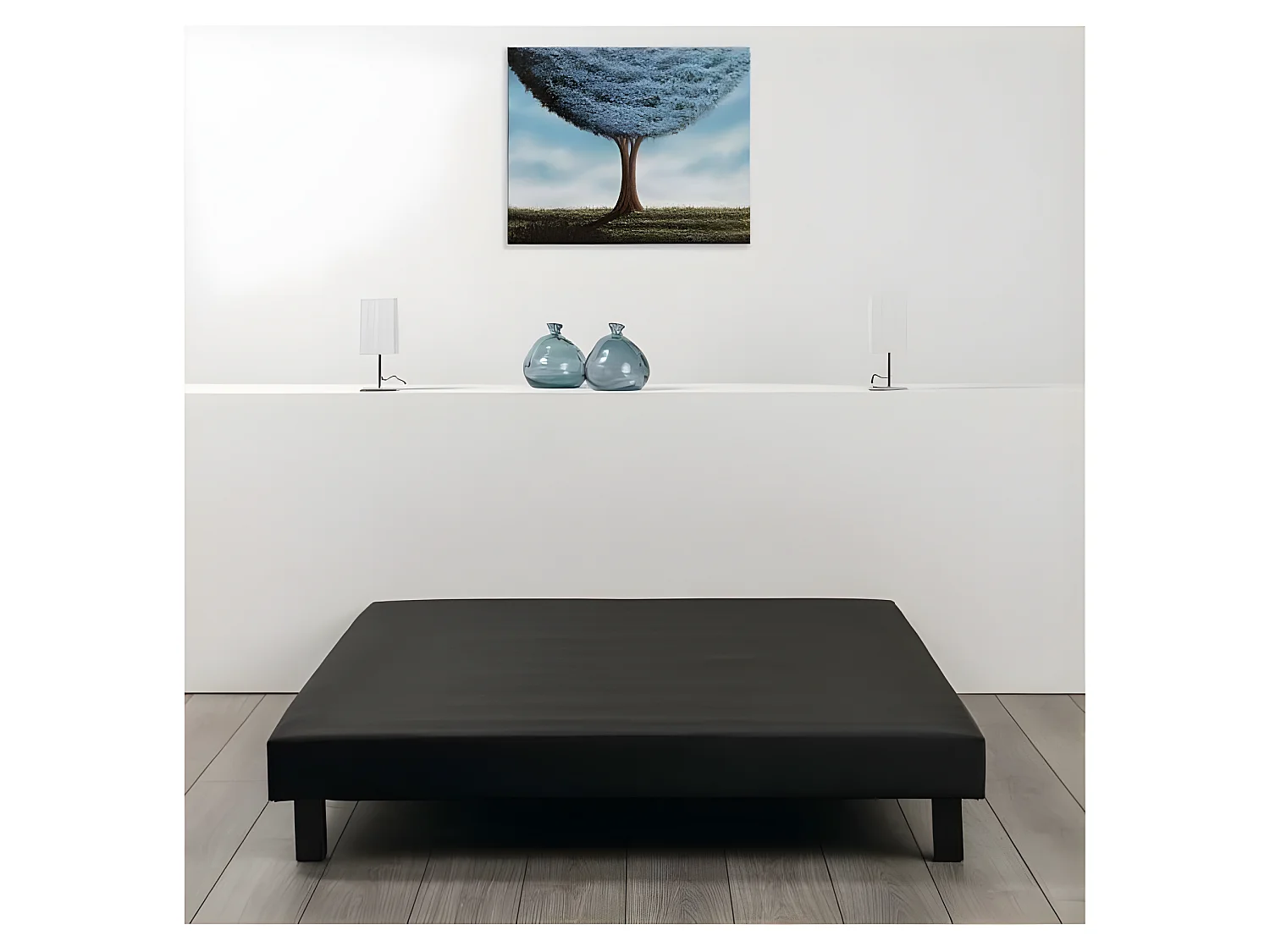 Sommier tappezzato a doghe 140 x 190 in legno massello nero - FINLANDEK Rakenne