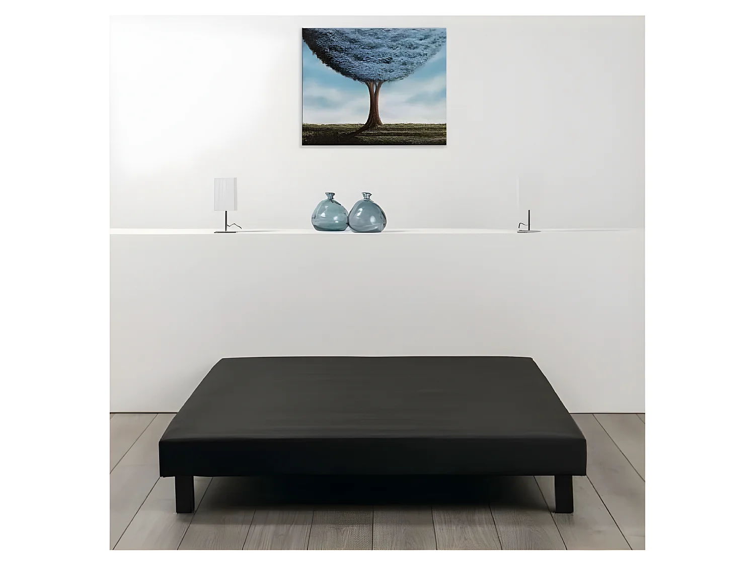 Rete a doghe imbottita 160 x 200 in legno massello nero - FINLANDEK Rakenne