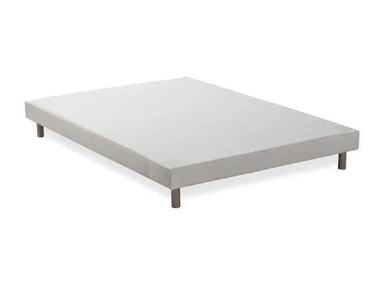 Sommier tapissier a lattes 160 x 200 - Bois massif blanc + pieds - FINLANDEK Rakenne