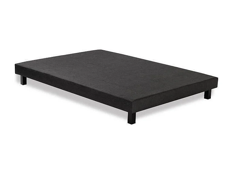 FINLANDEK Rakenne - Sommier tapissier a lattes 140 x 190 - Bois massif gris anthracite + pieds