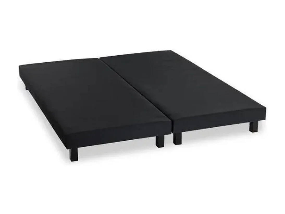 FINLANDEK Rakenne - Sommier tapissier a lattes 140 x 190 - Bois massif gris anthracite + pieds